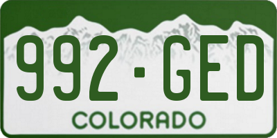 CO license plate 992GED