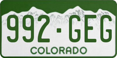 CO license plate 992GEG