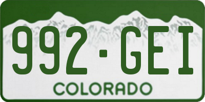 CO license plate 992GEI
