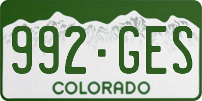 CO license plate 992GES