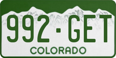 CO license plate 992GET