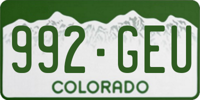 CO license plate 992GEU