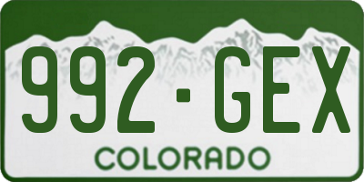 CO license plate 992GEX