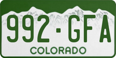 CO license plate 992GFA