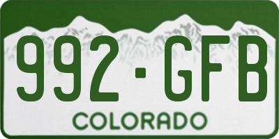 CO license plate 992GFB
