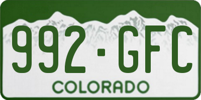 CO license plate 992GFC