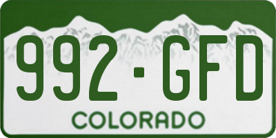 CO license plate 992GFD