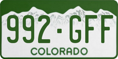 CO license plate 992GFF