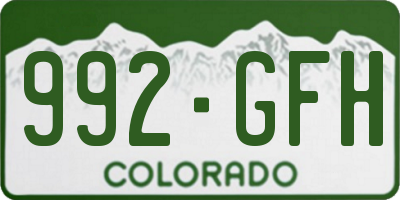 CO license plate 992GFH