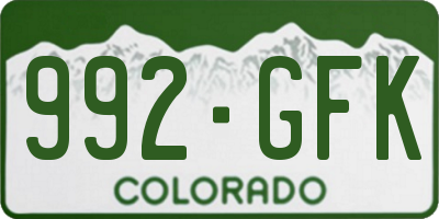 CO license plate 992GFK