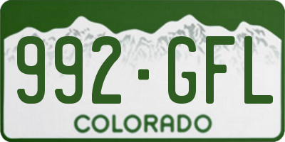 CO license plate 992GFL