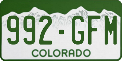 CO license plate 992GFM