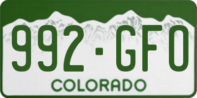 CO license plate 992GFO