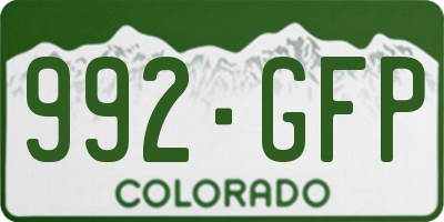 CO license plate 992GFP