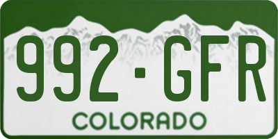 CO license plate 992GFR
