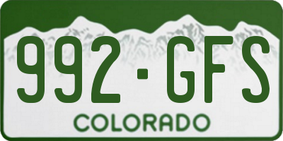 CO license plate 992GFS