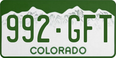 CO license plate 992GFT