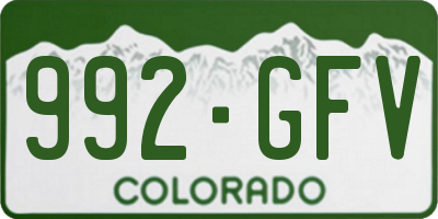 CO license plate 992GFV
