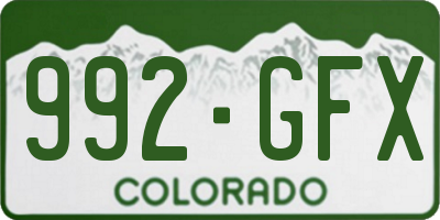 CO license plate 992GFX