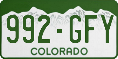 CO license plate 992GFY