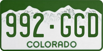 CO license plate 992GGD
