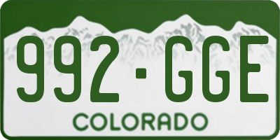 CO license plate 992GGE