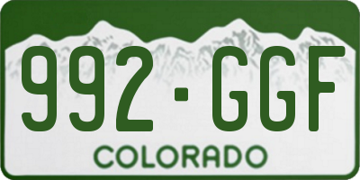 CO license plate 992GGF