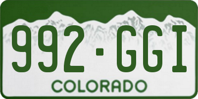 CO license plate 992GGI