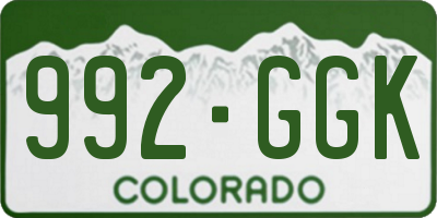 CO license plate 992GGK