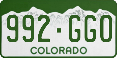 CO license plate 992GGO