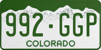 CO license plate 992GGP