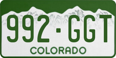 CO license plate 992GGT