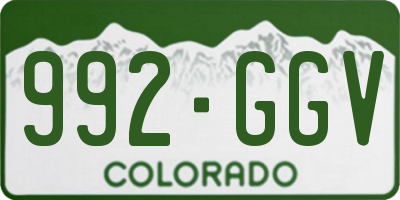 CO license plate 992GGV
