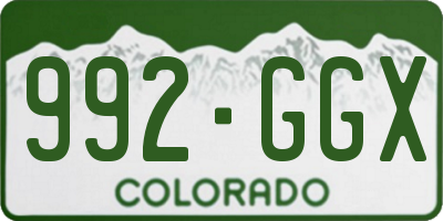 CO license plate 992GGX