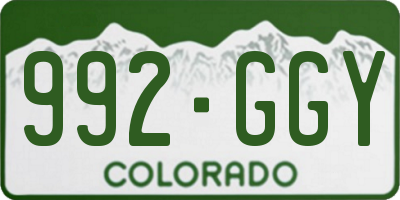 CO license plate 992GGY