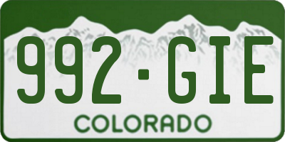 CO license plate 992GIE