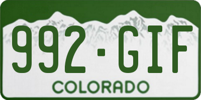CO license plate 992GIF