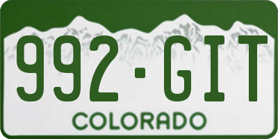 CO license plate 992GIT