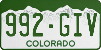 CO license plate 992GIV