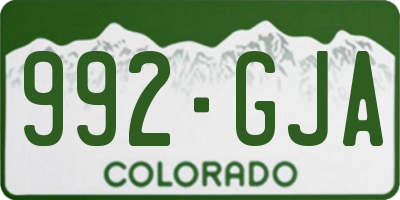 CO license plate 992GJA
