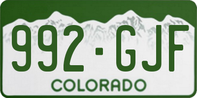 CO license plate 992GJF