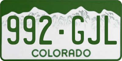 CO license plate 992GJL
