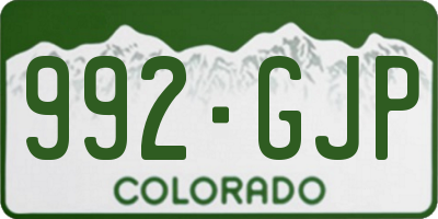 CO license plate 992GJP