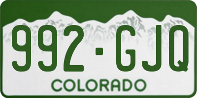CO license plate 992GJQ