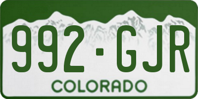 CO license plate 992GJR