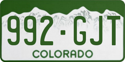 CO license plate 992GJT