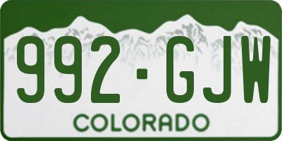 CO license plate 992GJW