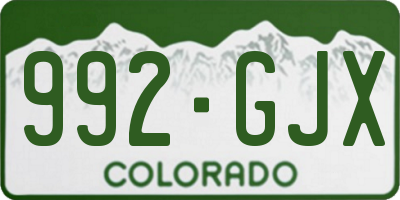 CO license plate 992GJX
