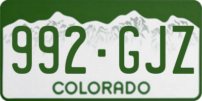 CO license plate 992GJZ