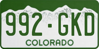 CO license plate 992GKD